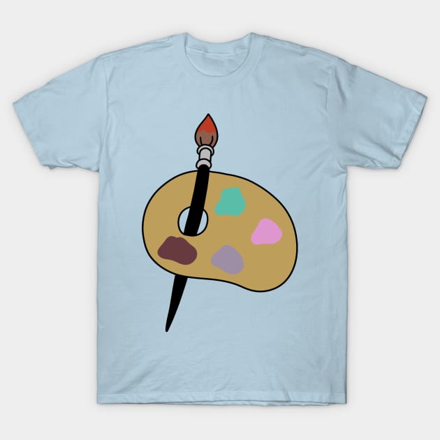 Paint Brush with Paint Palette T-Shirt by saradaboru